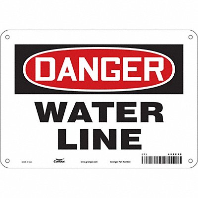 CONDOR 486C40 Safety Sign 7 in x 10 in Aluminum