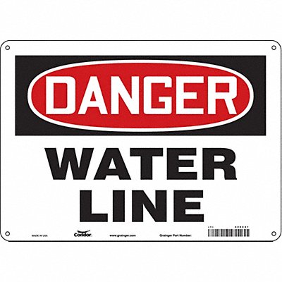 CONDOR 486C41 Safety Sign 10 inx14 in Aluminum