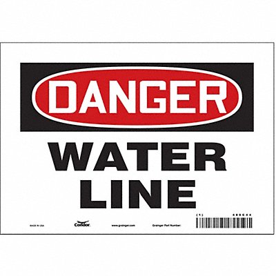 CONDOR 486C44 Safety Sign 7 in x 10 in Vinyl