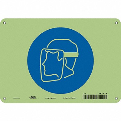 CONDOR 486C66 Safety Sign 7 in x 10 in Polyethylene