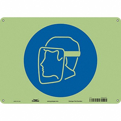 CONDOR 486C67 Safety Sign 10 in x 14 in Polyethylene