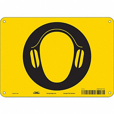 CONDOR 486C76 Safety Sign 7 in x 10 in Aluminum