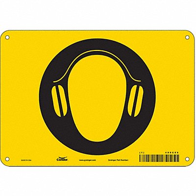 CONDOR 486C80 Safety Sign 7 in x 10 in Polyethylene