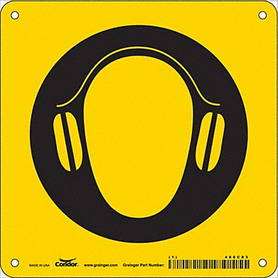CONDOR 486C83 Safety Sign 7 in x 7 in Vinyl