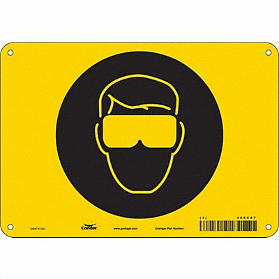 CONDOR 486C87 Safety Sign 7 in x 10 in Aluminum