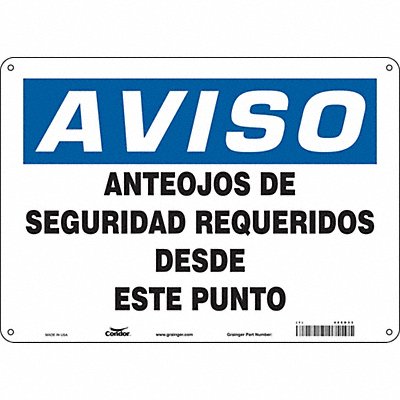CONDOR 486D33 Safety Sign 10 in x 14 in Aluminum