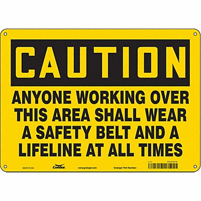 CONDOR 486D45 Safety Sign 10 in x 14 in Polyethylene