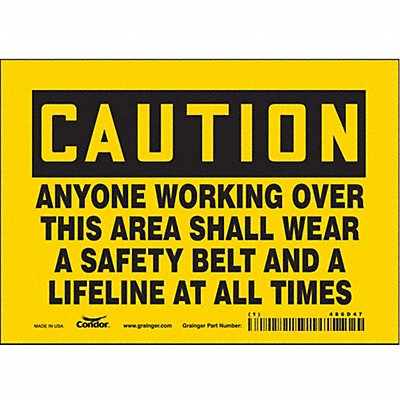 CONDOR 486D47 Safety Sign 5 in x 7 in Vinyl