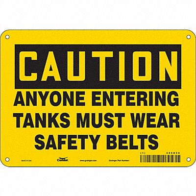 CONDOR 486D50 Safety Sign 7 in x 10 in Aluminum