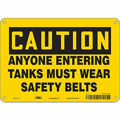 CONDOR 486D52 Safety Sign 7 in x 10 in Polyethylene
