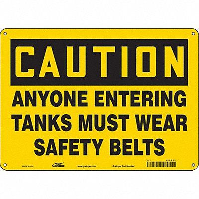 CONDOR 486D53 Safety Sign 10 inx14 in Polyethylene