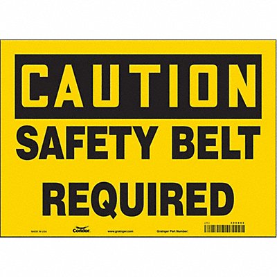 CONDOR 486D65 Safety Sign 10 inx14 in Vinyl