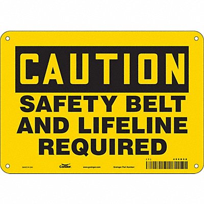 CONDOR 486D68 Safety Sign 7 inx10 in Polyethylene