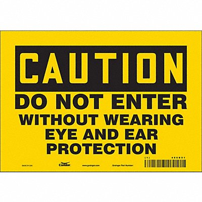 CONDOR 486D81 Safety Sign 7 in x 10 in Vinyl