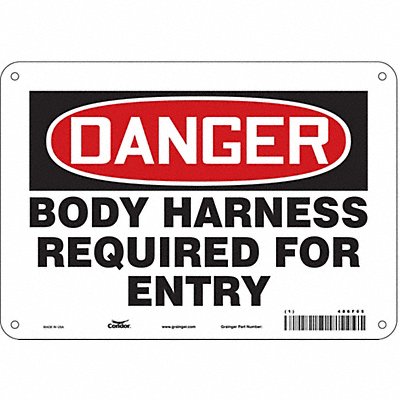 CONDOR 486F05 Safety Sign 7 in x 10 in Aluminum