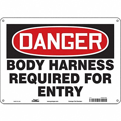 CONDOR 486F06 Safety Sign 10 in x 14 in Aluminum