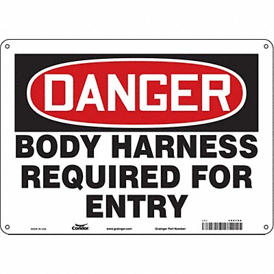 CONDOR 486F08 Safety Sign 10 inx14 in Polyethylene