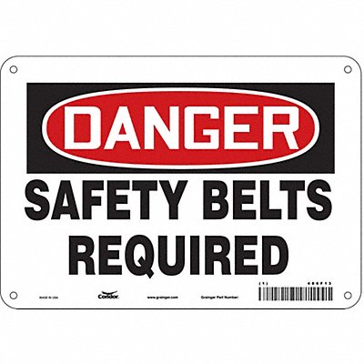 CONDOR 486F13 Safety Sign 7 in x 10 in Polyethylene