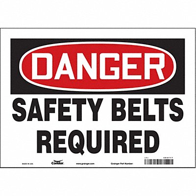 CONDOR 486F17 Safety Sign 10 in x 14 in Vinyl