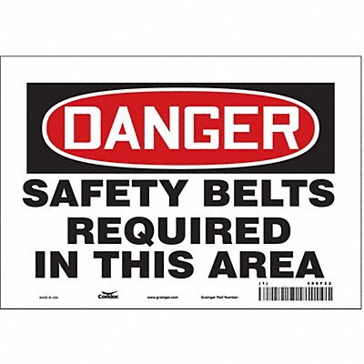 CONDOR 486F22 Safety Sign 7 in x 10 in Vinyl