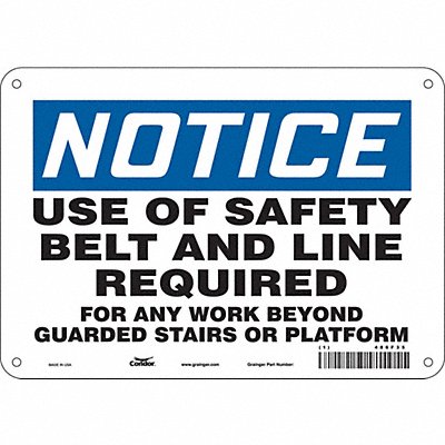 CONDOR 486F35 Safety Sign 7 inx10 in Polyethylene