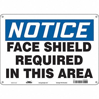 CONDOR 486F42 Safety Sign 10 inx14 in Polyethylene