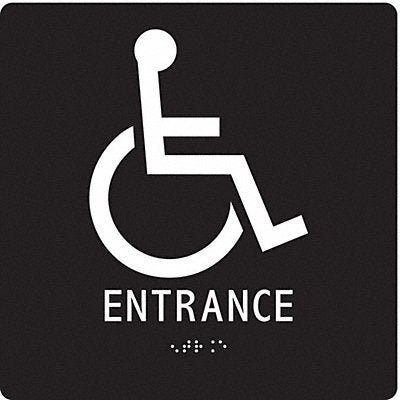 CONDOR 486G53 ADA Braille Facility Sign 8x8in Acrylic