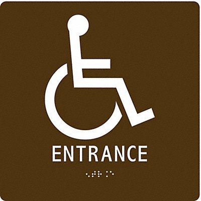 CONDOR 486G54 ADA Braille Facility Sign 8x8in Acrylic