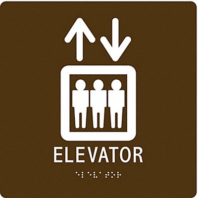 CONDOR 486G62 ADA Braille Facility Sign 8x8in Acrylic