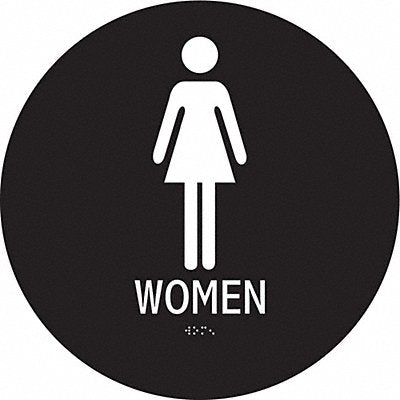 CONDOR 486G69 ADA Braille Facility Sign 12x12in Plstic