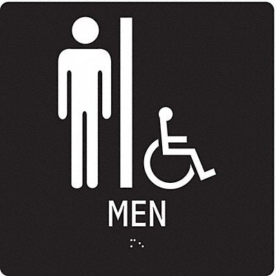 CONDOR 486G73 ADA Braille Facility Sign 8x8in Acrylic