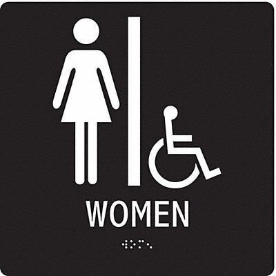 CONDOR 486G74 ADA Braille Facility Sign 8x8in Acrylic