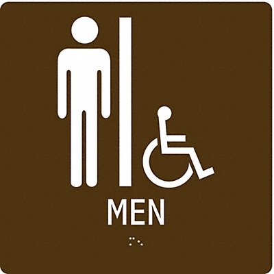 CONDOR 486G81 ADA Braille Facility Sign 8x8in Acrylic