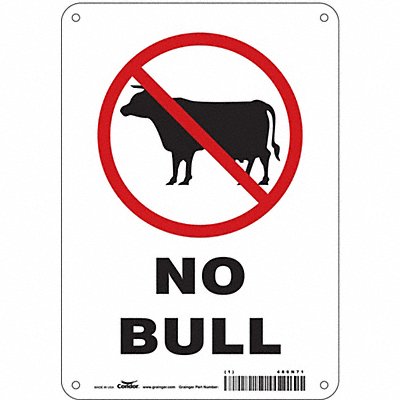 CONDOR 486N71 Safety Sign 10 in x 7 in Aluminum