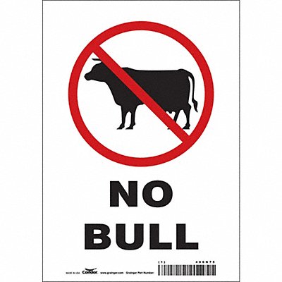 CONDOR 486N75 Safety Sign 10 in x 7 in Vinyl