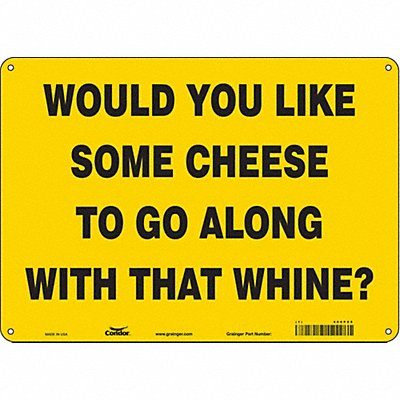 CONDOR 486P05 Safety Sign 10 in x 14 in Polyethylene
