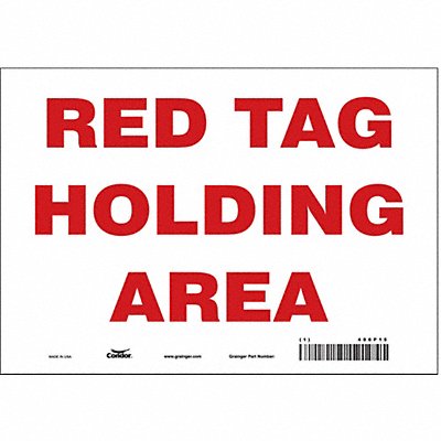 CONDOR 486P15 Safety Sign 7 in x 10 in Vinyl