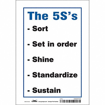 CONDOR 486P23 Safety Sign 10 inx7 in Vinyl