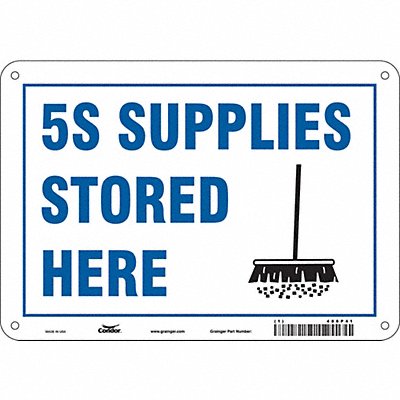 CONDOR 486P41 Safety Sign 7 in x 10 in Aluminum