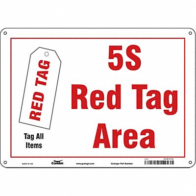 CONDOR 486P50 Safety Sign 10 in x 14 in Aluminum