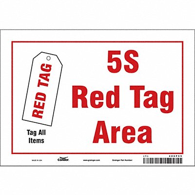 CONDOR 486P55 Safety Sign 7 inx10 in Vinyl