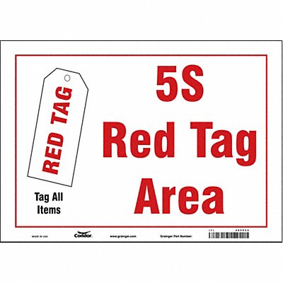 CONDOR 486P56 Safety Sign 10 inx14 in Vinyl