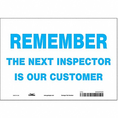 CONDOR 486P68 Safety Sign 7 inx10 in Vinyl