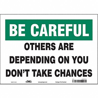 CONDOR 486P75 Safety Sign 10 in x 14 in Vinyl