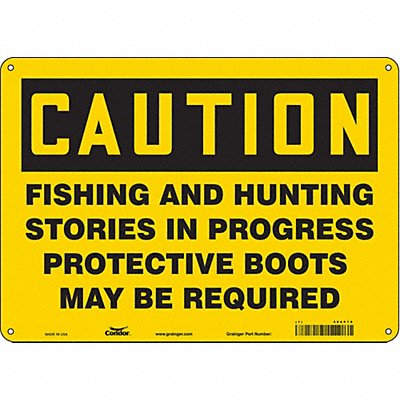 CONDOR 486P79 Safety Sign 10 in x 14 in Polyethylene