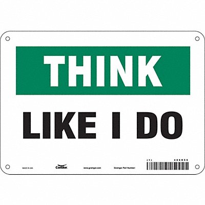 CONDOR 486R55 Safety Sign 7 in x 10 in Polyethylene