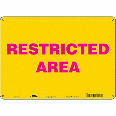 CONDOR 486R62 Safety Sign 10 in x 14 in Polyethylene