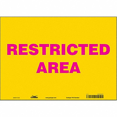 CONDOR 486R64 Safety Sign 10 inx14 in Vinyl