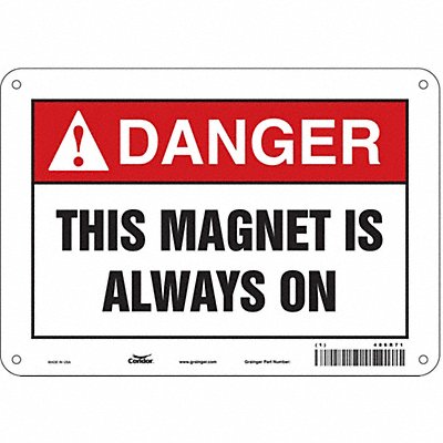 CONDOR 486R71 Safety Sign 7 in x 10 in Aluminum