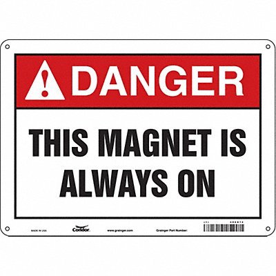 CONDOR 486R74 Safety Sign 10 in x 14 in Polyethylene